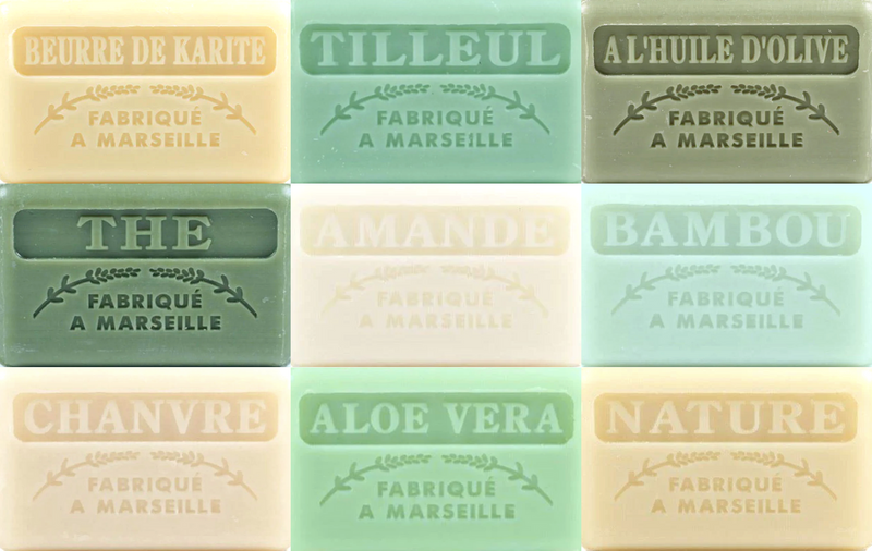 The 9 Savon de Marseille French Soaps in this set of Neutral Fragrances enriched with organic shea butter