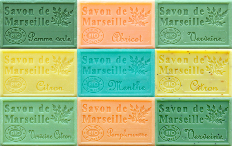 Savon de Marseille French Soaps, Boxed Set of 9 x 125g Soap Bars (REFRESHING FRAGRANCES), Vegetable Soap