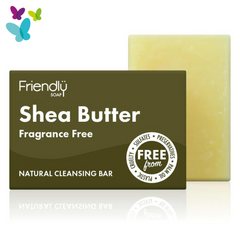 The Shea Butter facial cleansing soap bar and the cardboard box 