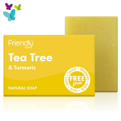 The Tea Tree & Turmeric soap bar and the cardboard box 