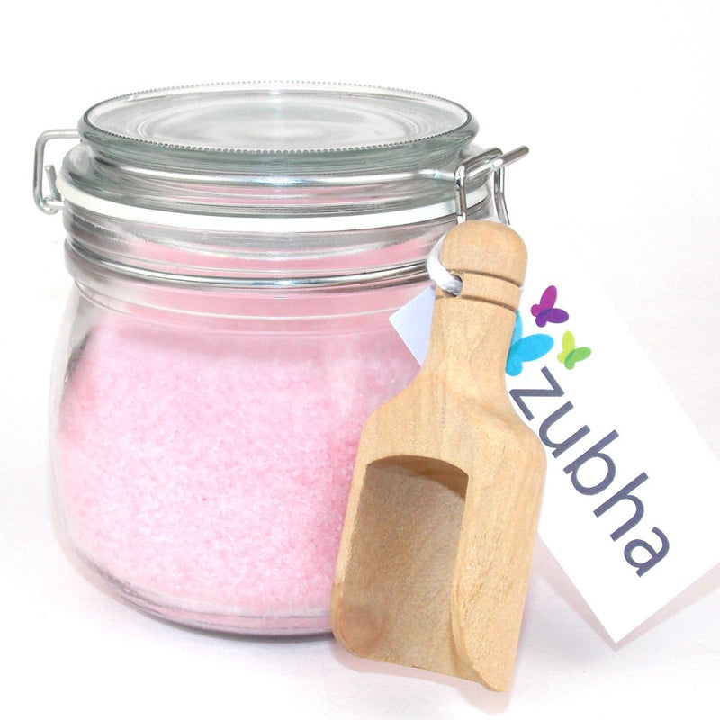 500g Aromatherapy Bath Salts with Essential Oils Benzoin Ginger Orange Kilner style glass jar