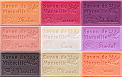 The 9 Savon de Marseille French Soaps in this set of Exotic Fragrances