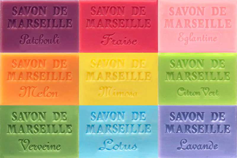 Copy of 9 x 60g Savon de Marseille RAINBOW Collection - Fragranced French Soap, Vegetable Soap