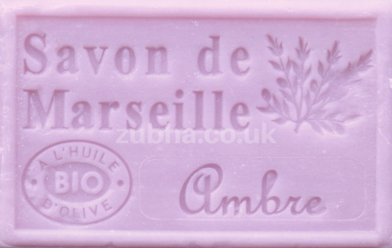 125g Savon de Marseille - AMBER (Ambre Boisee) Fragranced French Soap, Vegetable Soap