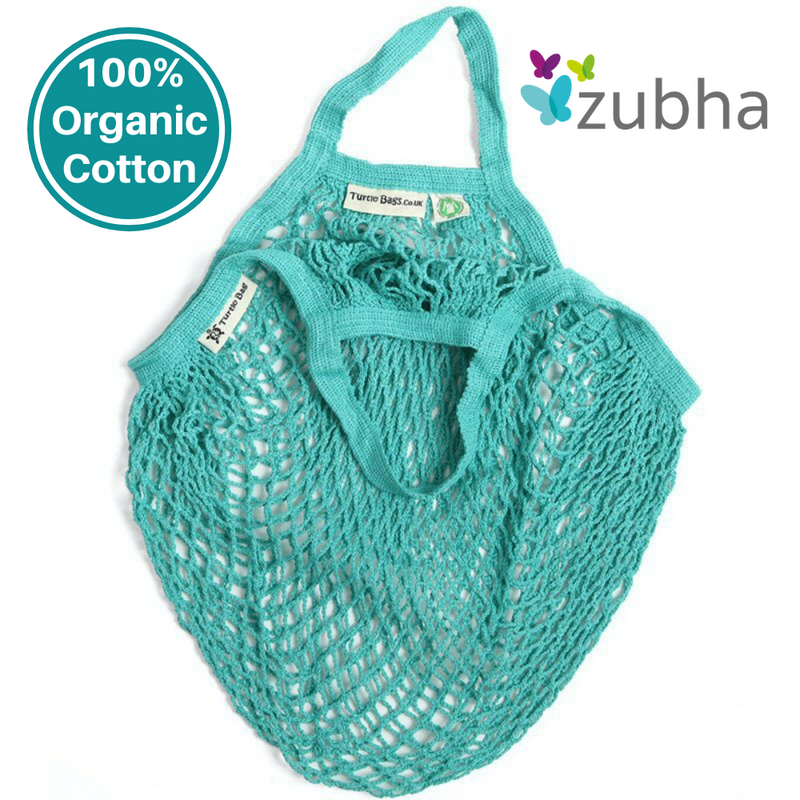 Turtle Bags Organic Cotton String Bag Aquamarine Shopping Bag Zubha