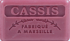 125g Savon de Marseille enriched with organic shea butter - Blackcurrant (Cassis) Fragranced French Soap 