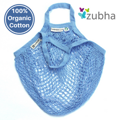 Turtle Bags Organic Cotton String Bag - Bluebell - Reusable Shopping Bag, Carrier Bag