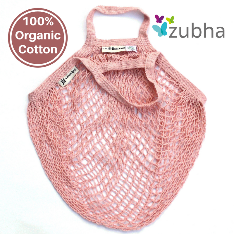 Turtle Bags Organic Cotton String Bag - Blush - Reusable Shopping Bag, Carrier Bag