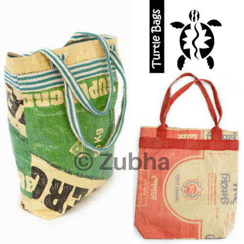 Turtle Bags Recycled Cement Bag Reusable Shopping Bag Upcycled