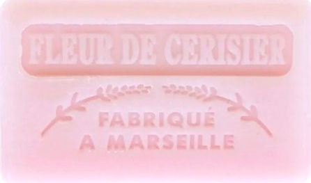 125g Savon de Marseille enriched with organic shea butter - CHERRY BLOSSOM (Fleur de Cerisier) Fragranced French Soap