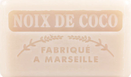 125g Savon de Marseille enriched with organic shea butter - Coconut (Noix de Coco) Fragranced French Soap 