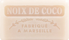 125g Savon de Marseille enriched with organic shea butter - Coconut (Noix de Coco) Fragranced French Soap 