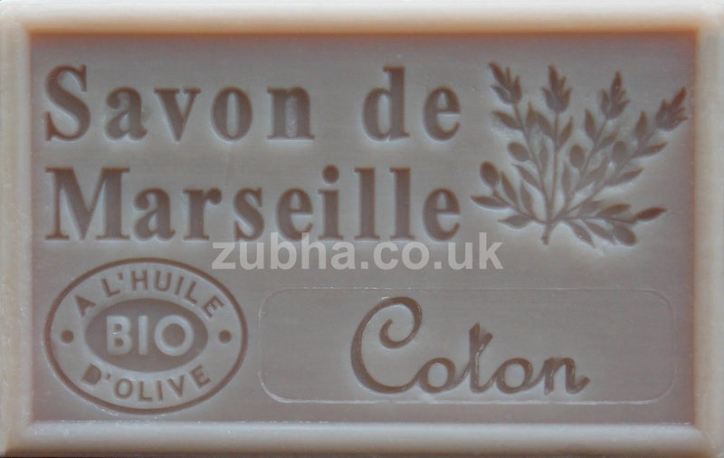 125g Savon de Marseille - Cotton (Coton) Fragranced French Soap, Vegetable Soap