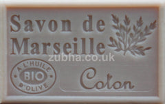 125g Savon de Marseille - Cotton (Coton) Fragranced French Soap, Vegetable Soap