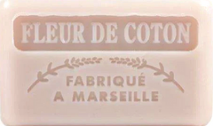 125g Savon de Marseille enriched with organic shea butter - COTTON FLOWER (Fleur de Coton) Fragranced French Soap