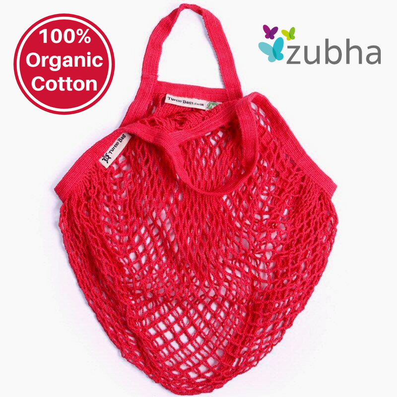 Turtle Bags Organic Cotton String Bag Pink Reusable Shopping Bag Carrier Bag