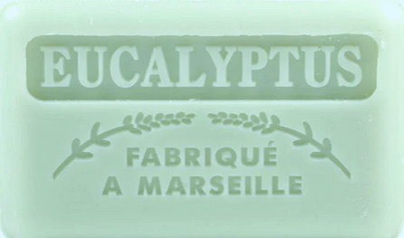 125g Savon de Marseille enriched with organic shea butter - Eucalyptus Fragranced French Soap