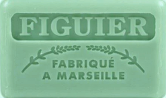 125g Savon de Marseille enriched with organic shea butter - Fig (Figuier) Fragranced French Soap 