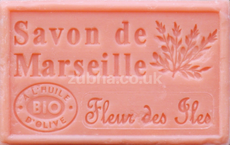 125g Savon de Marseille - FLEURS DES ILES Fragranced French Soap, Vegetable Soap