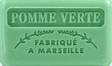 125g Savon de Marseille enriched with organic shea butter - Green Apple (Pomme Verte) Fragranced French Soap