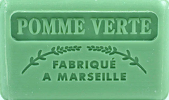 125g Savon de Marseille enriched with organic shea butter - Green Apple (Pomme Verte) Fragranced French Soap