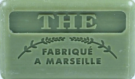 125g Savon de Marseille enriched with organic shea butter - Green Tea (The Vert) Fragranced French Soap 