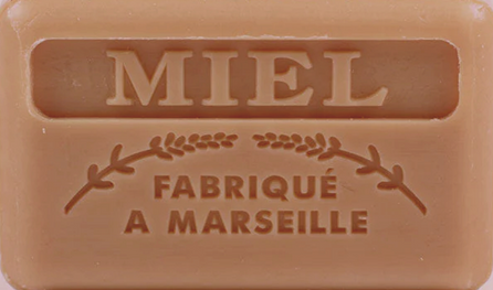 125g Savon de Marseille enriched with organic shea butter - Honey (Miel) Fragranced French Soap 