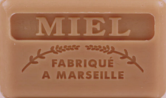 125g Savon de Marseille enriched with organic shea butter - Honey (Miel) Fragranced French Soap 