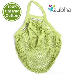 Turtle Bags Organic Cotton String Bag - Lime Green - Reusable Shopping Bag, Carrier Bag