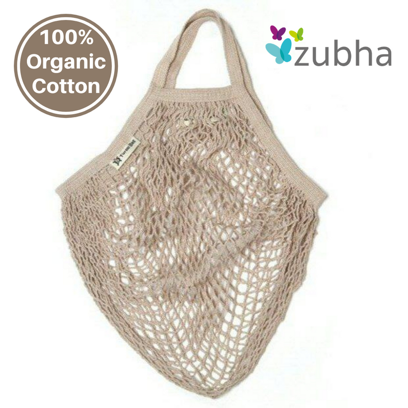 Turtle Bags Organic Cotton String Bag - Mushroom - Reusable Shopping Bag, Carrier Bag