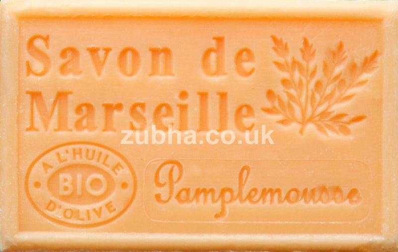 125g Savon de Marseille - Grapefruit (Pamplemousse) Fragranced French Soap, Vegetable Soap