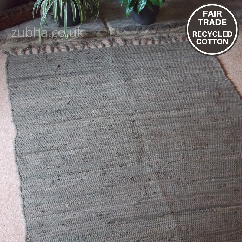 Brown Rag Rug - 90cm x 150cm - Fair Trade, Eco Friendly, Recycled Cotton