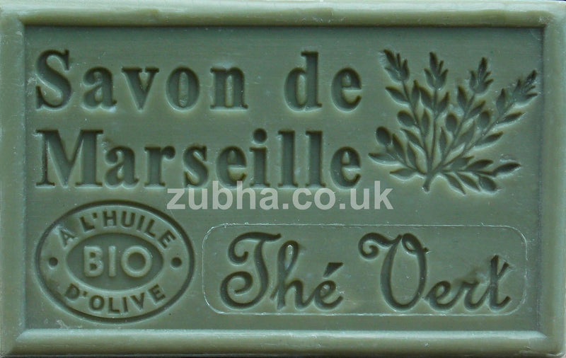 125g Savon de Marseille - Green Tea (The Vert) Fragranced French Soap, Vegetable Soap